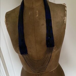 Elegant Blue /Black Beaded Necklace.